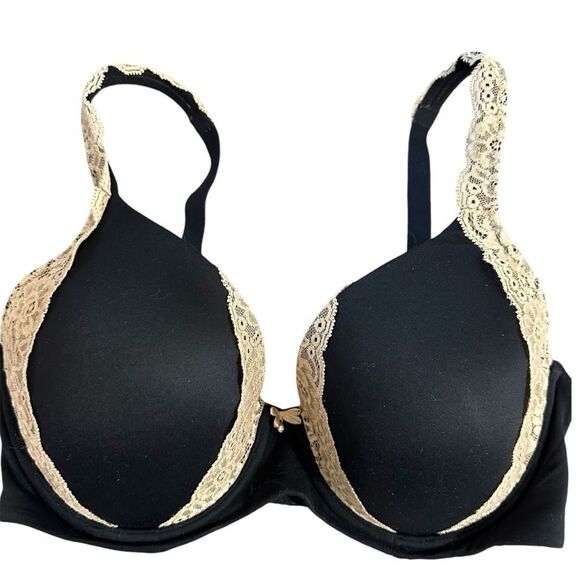 Soma 34DD Embracable Full Coverage with Lace‎ Trim black and tan - Picture 1 of 6
